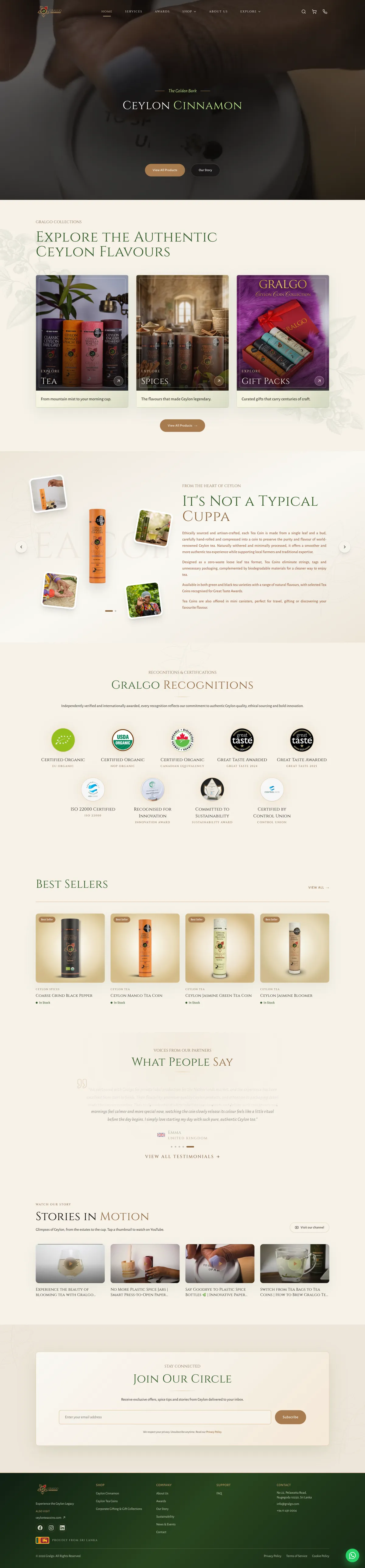 Full homepage of Gralgo — Business website built by Zenxian