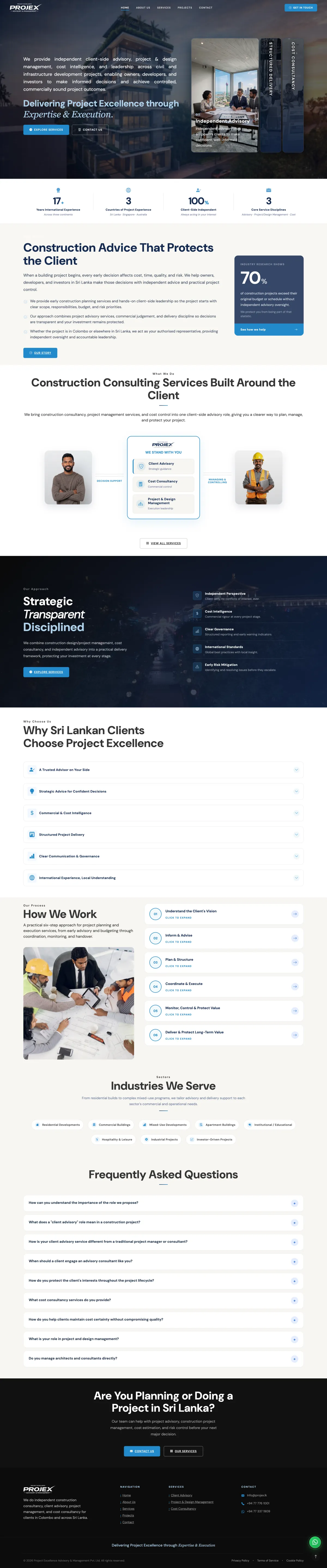 Full homepage of Projex — Business website built by Zenxian