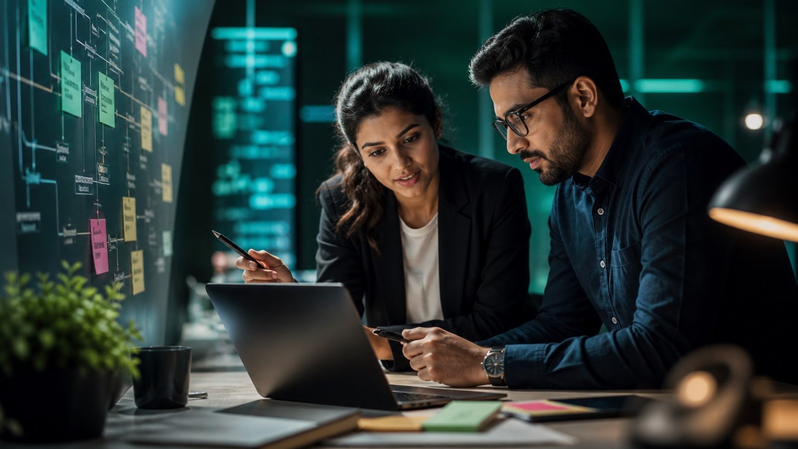 Operations team mapping an AI workflow automation process