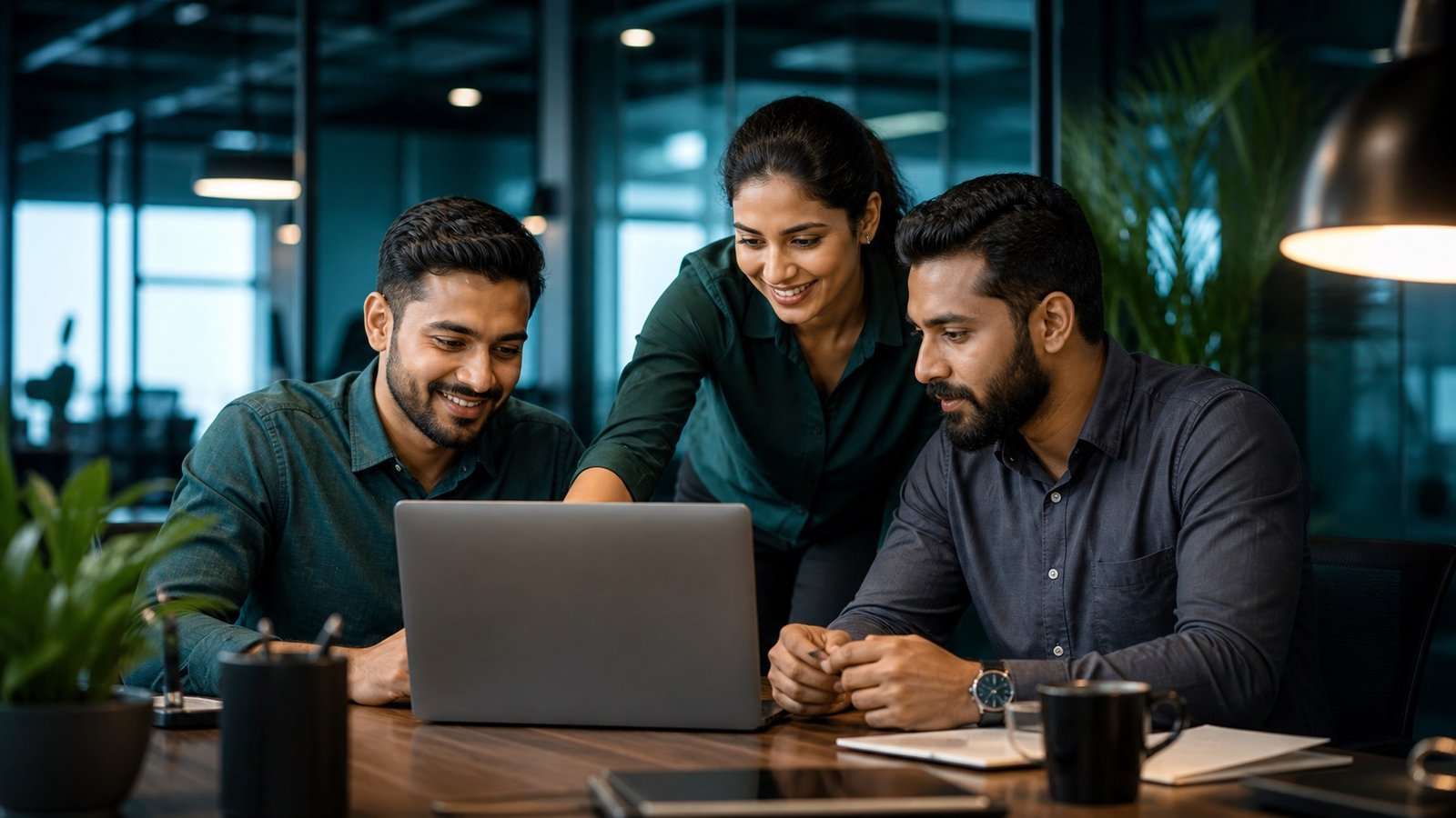 Business operations team working together in Trangle Business Cloud